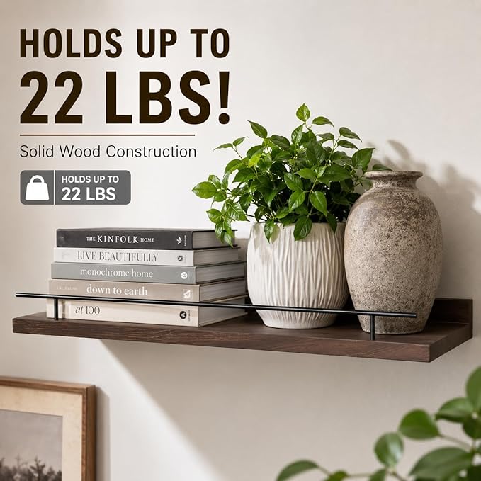 3-Piece Rustic Wood Floating Shelves