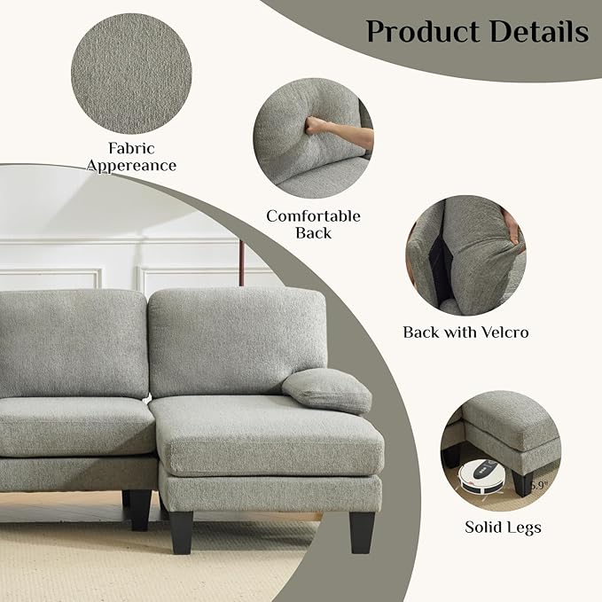 Karl home 110" U-Shape Sectional Couches