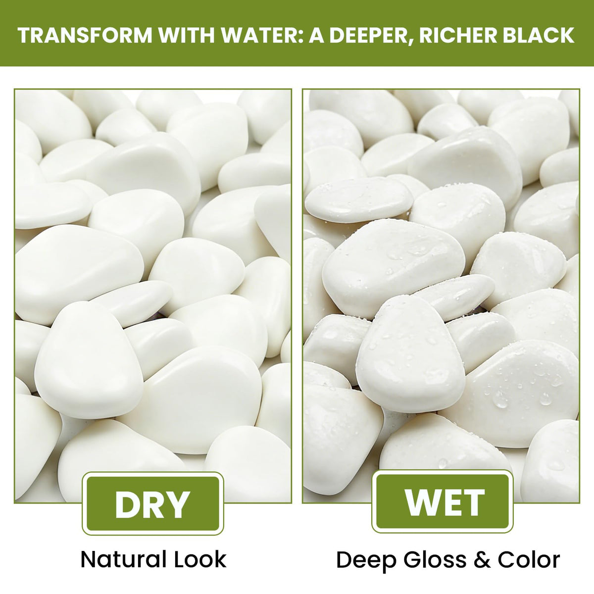 1-2 Inch White River Rocks, 6LB Polished Natural Decorative Pebbles for Indoor Plants, Planters, Vase Fillers, Fish Tank Rocks, Aquarium Decor, Garden Landscaping & Outdoor DIY
