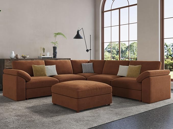 EASE MOOSE Sectional Modular Sofa, Luxury FSC Certified Chenille Comfty Deep