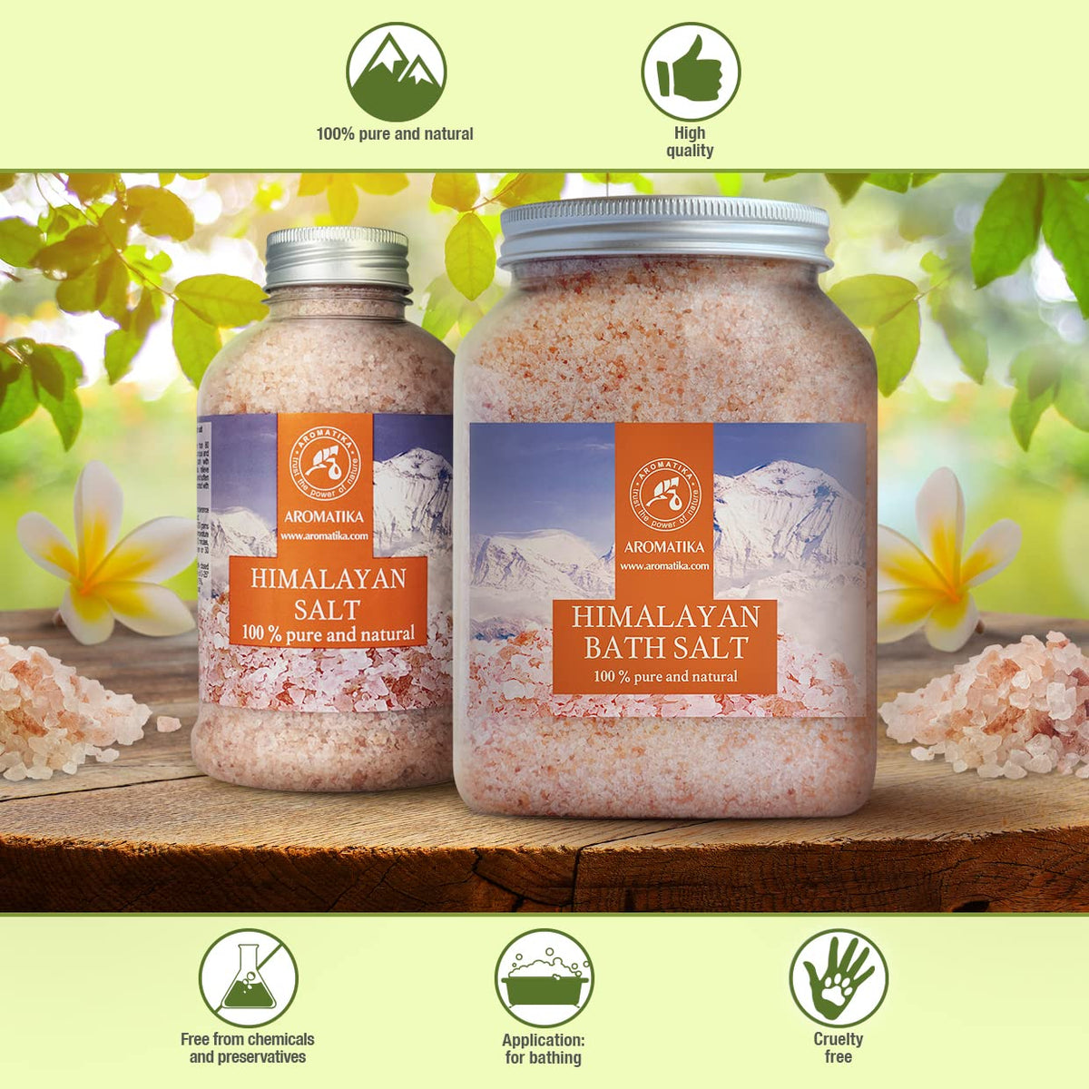 Himalayan Pink Crystals – Natural Mineral Salt – 2 × 46 oz Set – Coarse Crystals for Bath, Spa, and Home Relaxation – Skin Care, Body Soak, Aromatherapy