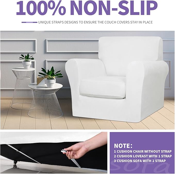 ZNSAYOTX Oversized Velvet 3 Piece Couch Cover