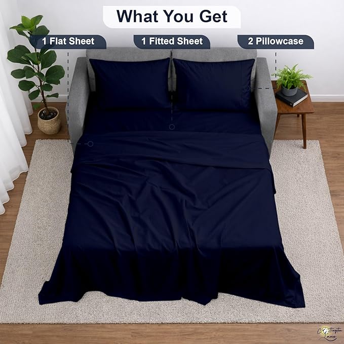 Cottington Lane Sleeper Sofa Sheets Queen Size, 4 Piece Premium Quality 100%