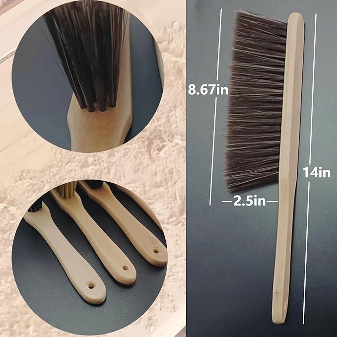 2 Pieces Woooden Dust Brush Hand Broom Bench Brush