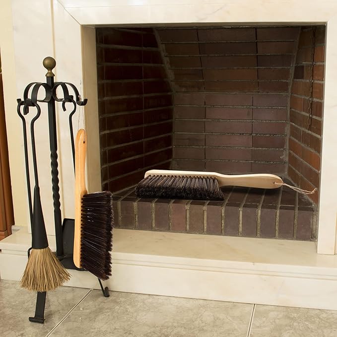 Patelai 2 Pieces Wooden Bench Brushes, Soft Bristles, Long Wood Handle