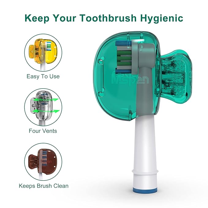 Mspan Toothbrush Protector Travel Cover: Brush Head Cap Cute Clip Case Bulk