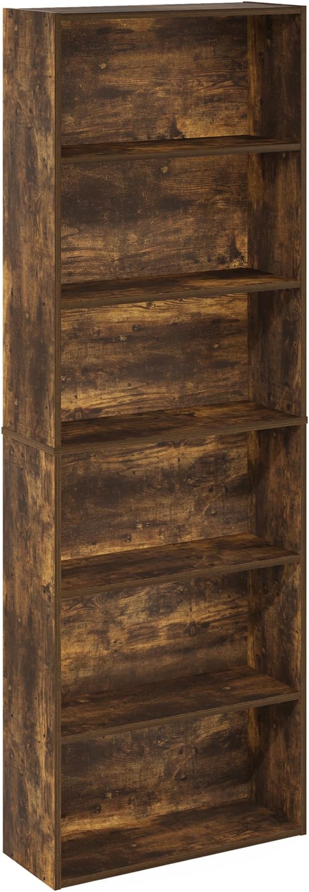 Furinno Jaya Simply Home Free Standing 6-Tier Open Storage Bookcase, Amber Pine