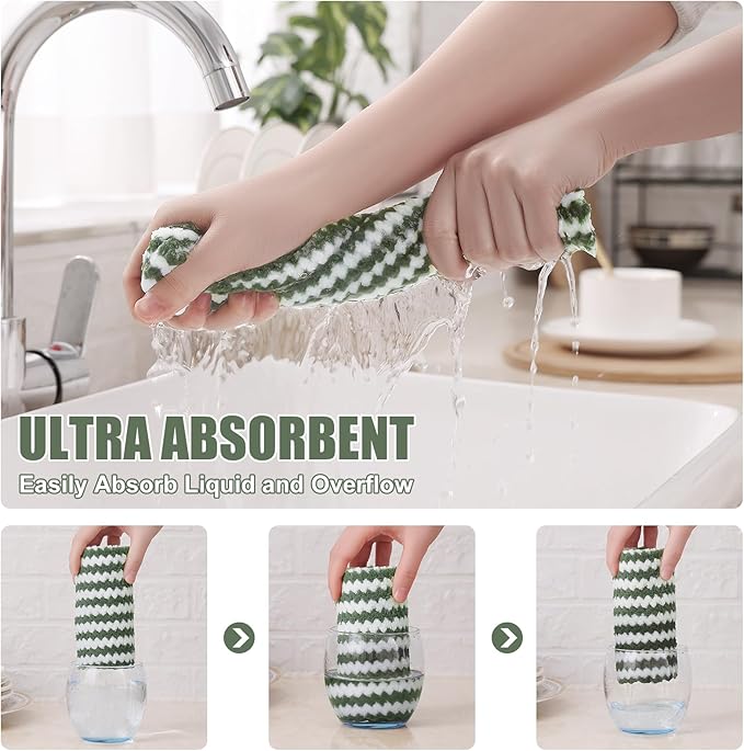 Homaxy Kitchen Towels, Ultra Soft and Absorbent Dish Towels, Reusable Fast
