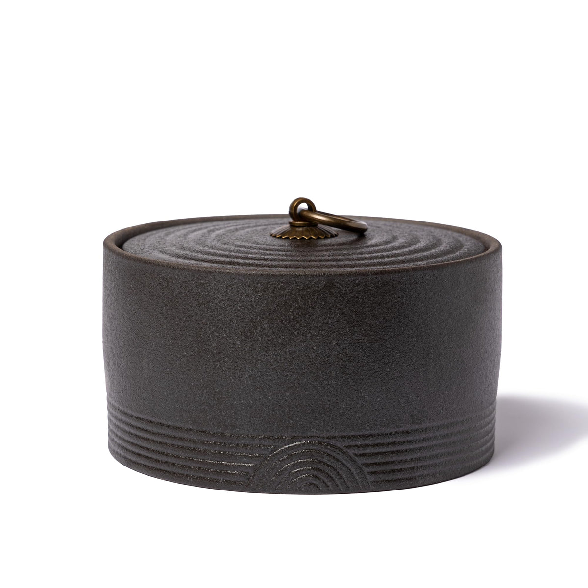 SILINE Ceramic Canister,16.9 Oz /500ml Food Storage Jar for Tea,Coffee Beans,Herb,Candy,Spices,Nuts (Stone Black)