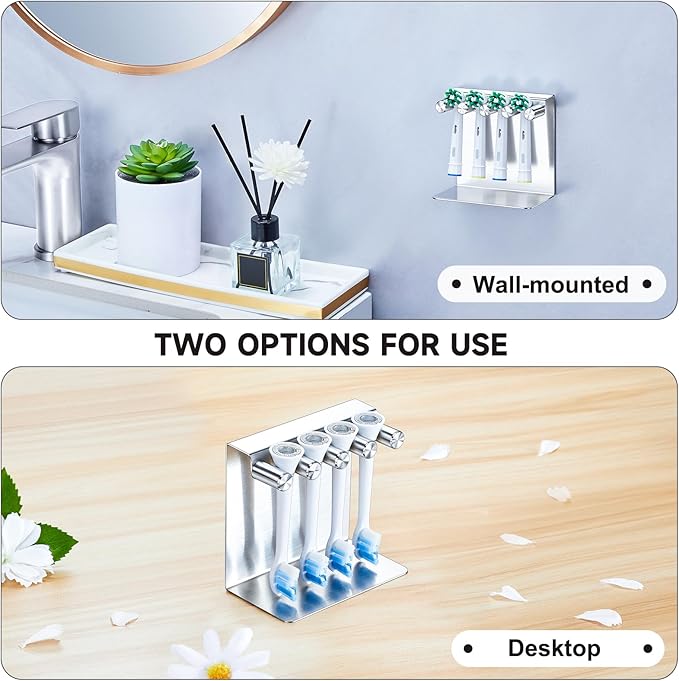 Electric Toothbrush Head Holder, Electric Tooth Brush Holder Desktop or Adhesive