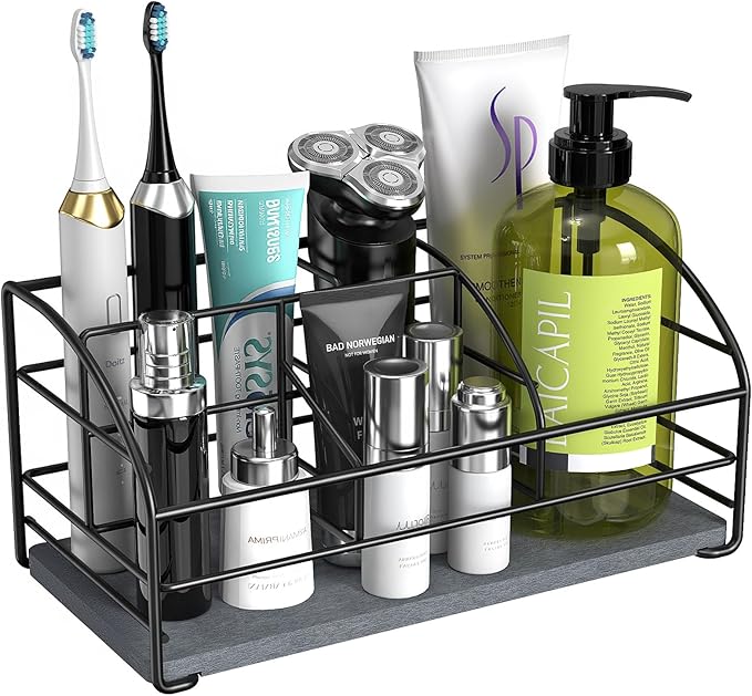 Luxspire Toothbrush Holders, 5 Slots Bathroom Counter Organizer