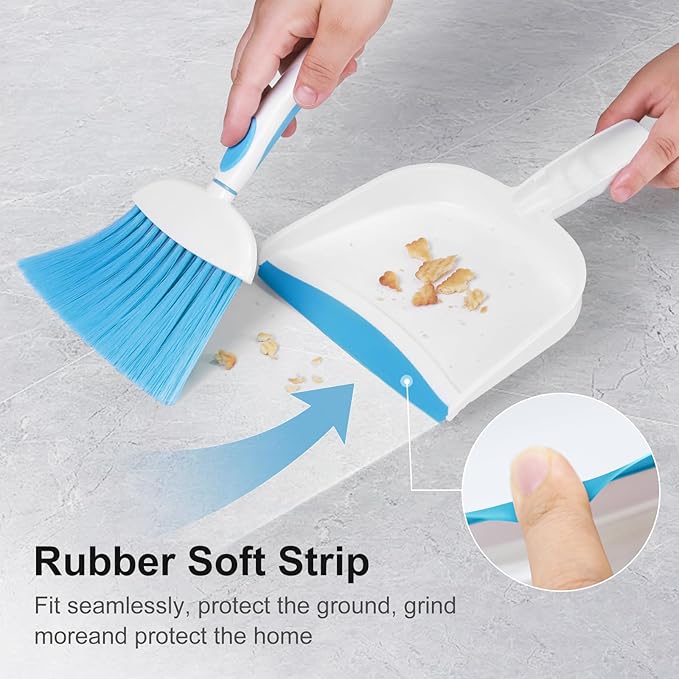NACENA Small Dust Pan and Brush Set, Mini Broom and Dustpan Set Small Hand