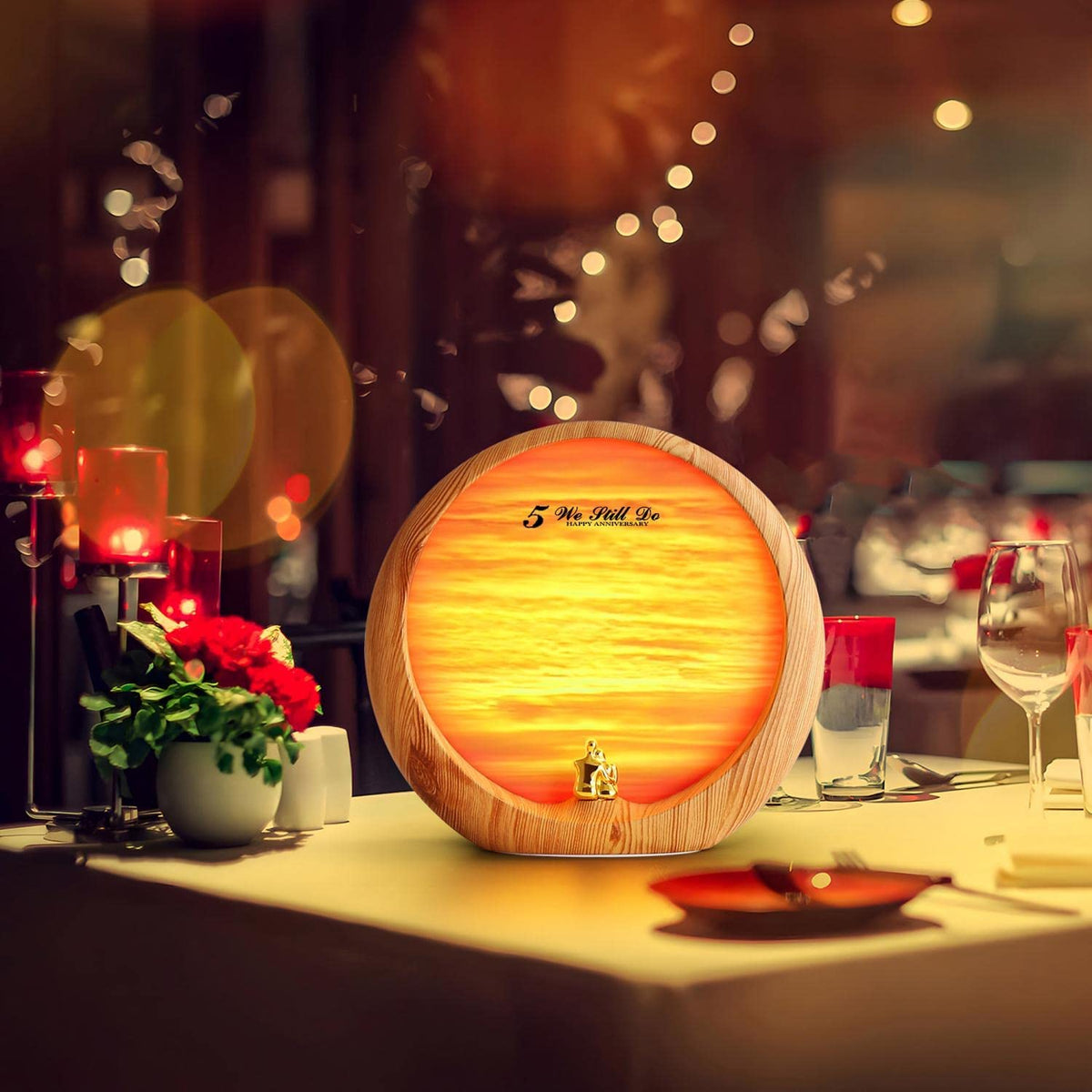 mamre Golden Sunset Lamp Gifts Idea for Anniversary Valentine’s Birthday Mother's Day Home Decoration Unique Table Lamp Gift