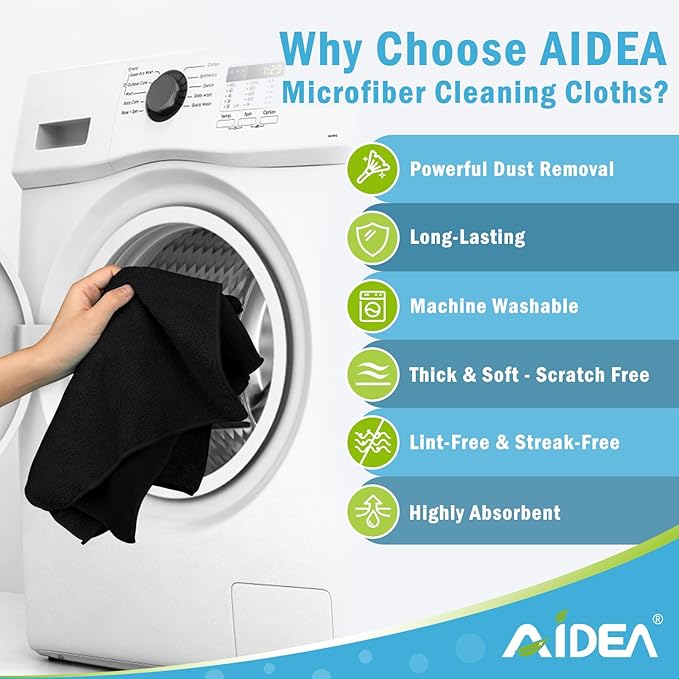 AIDEA Microfiber Cleaning Cloth-24PK, Soft Microfiber Towels