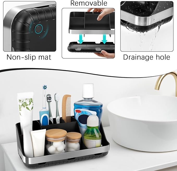 Black Toothbrush Holder