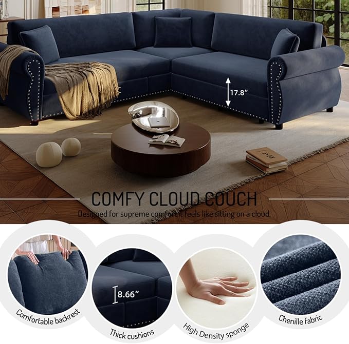 88.2" Sectional Sleeper Sofa