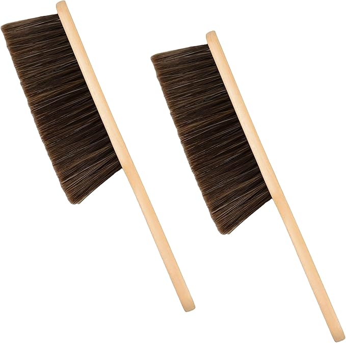 2 Pieces Woooden Dust Brush Hand Broom Bench Brush