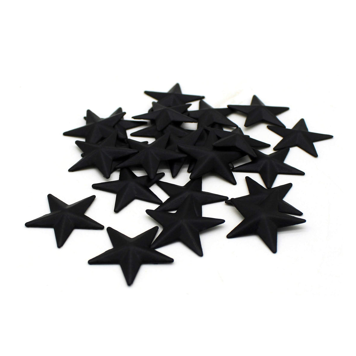 CVHOMEDECO. Primitives Rustic Country Décor. Black Mini Metal Barn Star Home Decorative Accents, 1-Inch, Set of 24