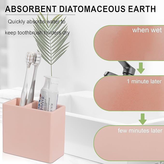 Diatomite Toothbrush Holder 2 Slots Tooth Brush Holder