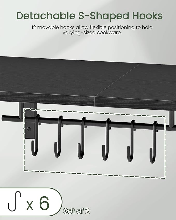 CHOEZON Wall-Mounted Pot Racks, Floating Shelves, Vintage Pot Hangers
