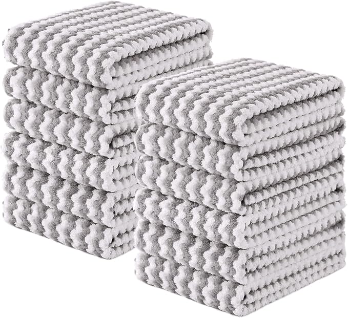 Homaxy Kitchen Towels, Ultra Soft and Absorbent Dish Towels, Reusable Fast