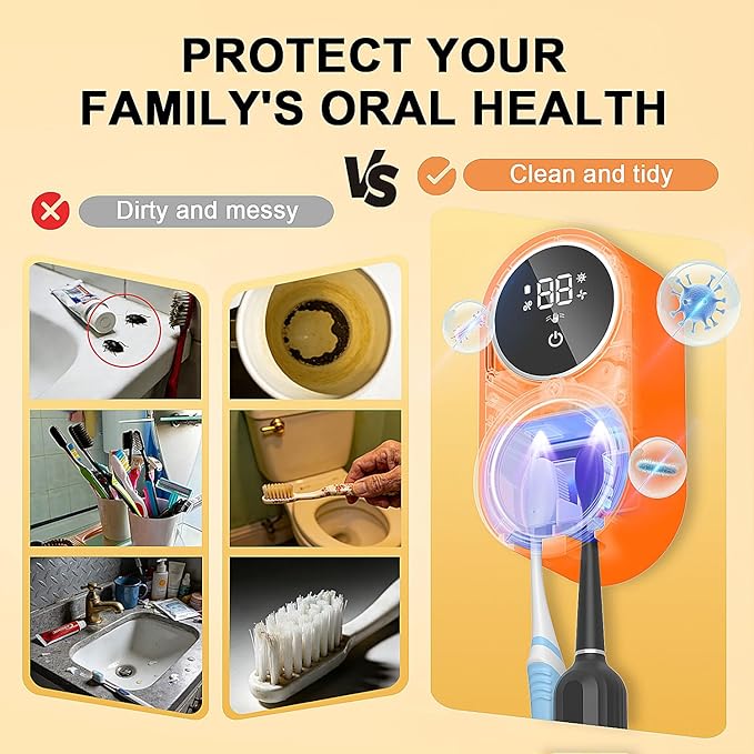 Toothbrush Holder and Cleaner Razor Holder/Dryer Light Cleaning and Air Drying