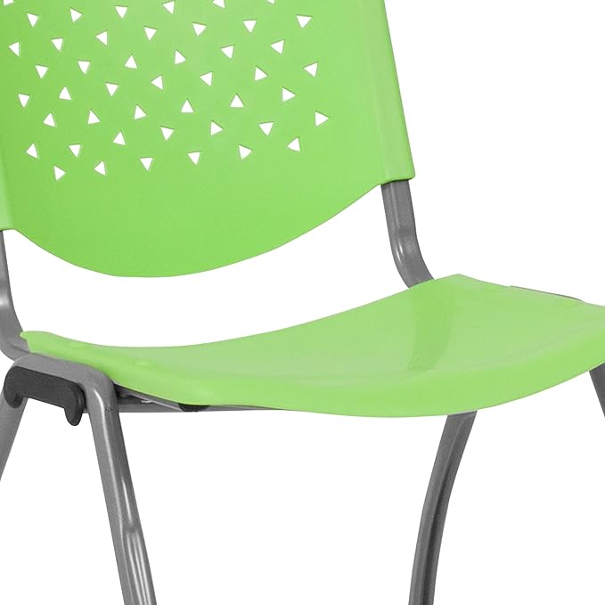 Flash Furniture HERCULES Series 880 lb. Capacity Green Plastic Stack Chair