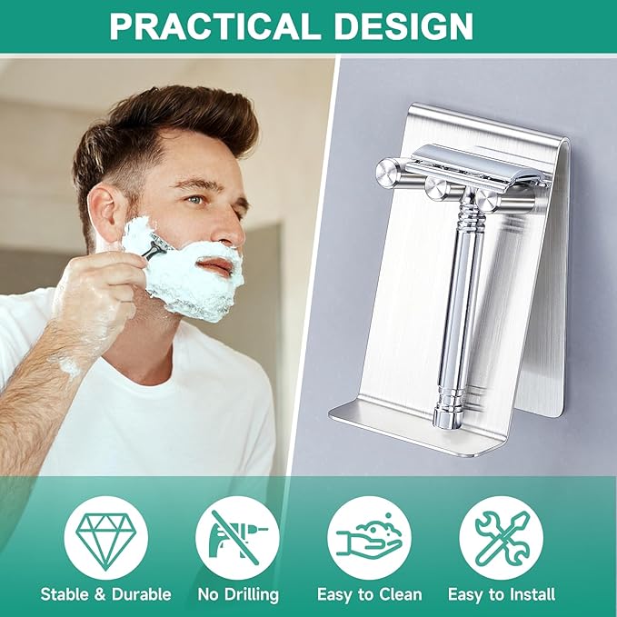 Electric Toothbrush Head Holder Adhesive or Tabletop, Tooth Brush Holder