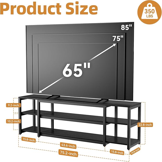 Aquzee 85 inch TV Stand, Entertainment Center