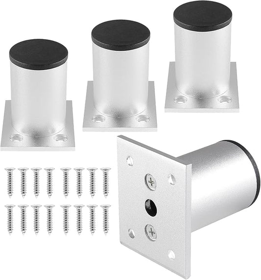 Set of 4 Furniture Legs 2.36 Inch, Adjustable Aluminum Alloy Cabinet Legs