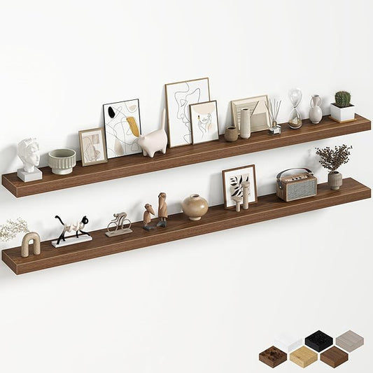 Fun Memories 67 Inch Fireplace Mantel Shelf, Deep Floating Shelves