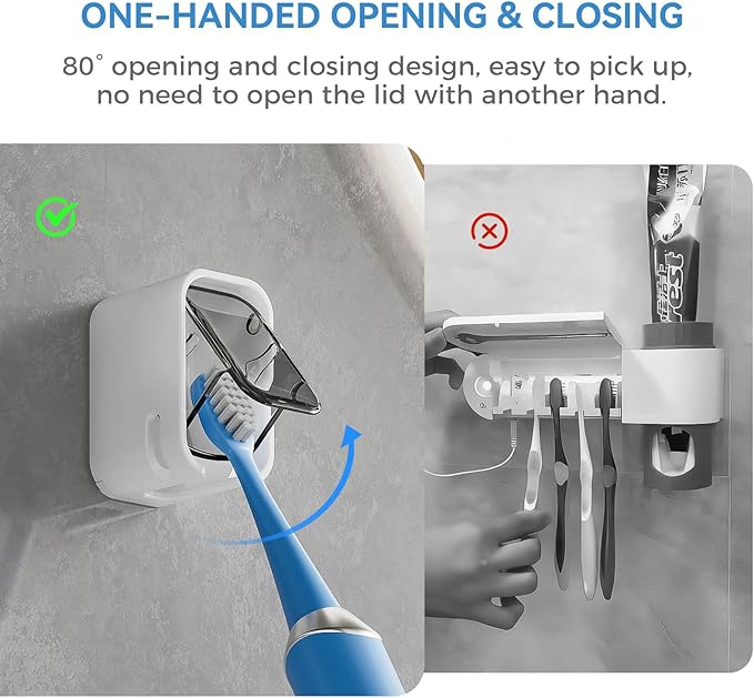 Toothbrush Holders for Bathroom【Innovation Single Slot Design】 2PCS Toothbrush