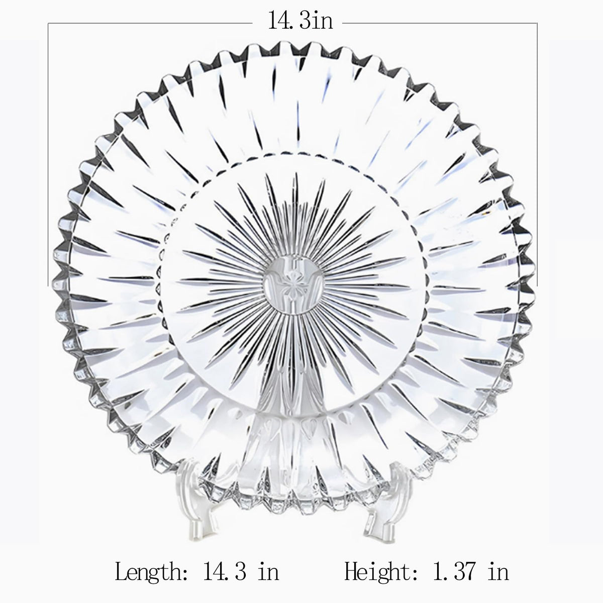 Rxcvkmw Glass Fruit Bowl or Decorative Bowl, used for Kitchen counter or living room center table decoration, Centerpiece Bowl,Glass tray (14.1in)