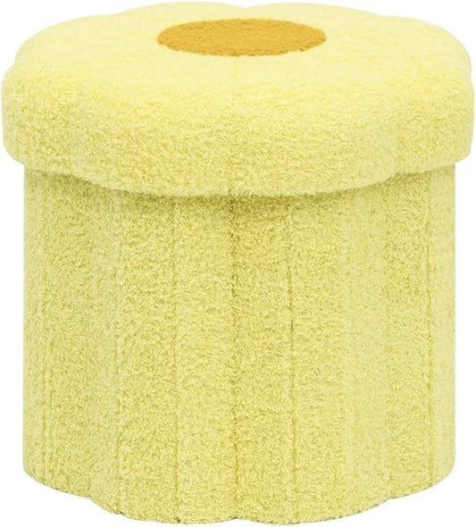 B FSOBEIIALEO Storage Ottoman Foldable, Sunflower Shaped Small Footrest
