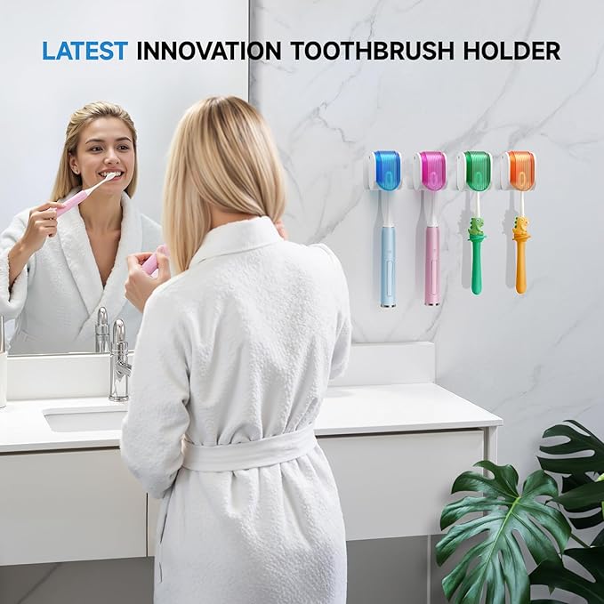 Toothbrush Holders for Bathrooms【Upgrade Single Slot Design】 Toothbrush Holder