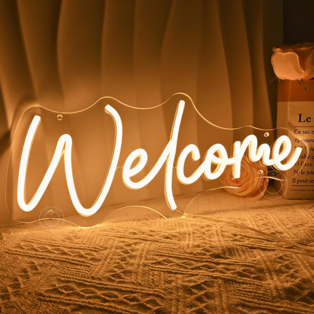 SYLHOME Welcome Led Neon Light Sign Business Open Windows Home Door Wall Sign Decor Bar Pub Store Shop Come In Neon Wedding Birthday Party Sign 15.75" X 6.5" USB