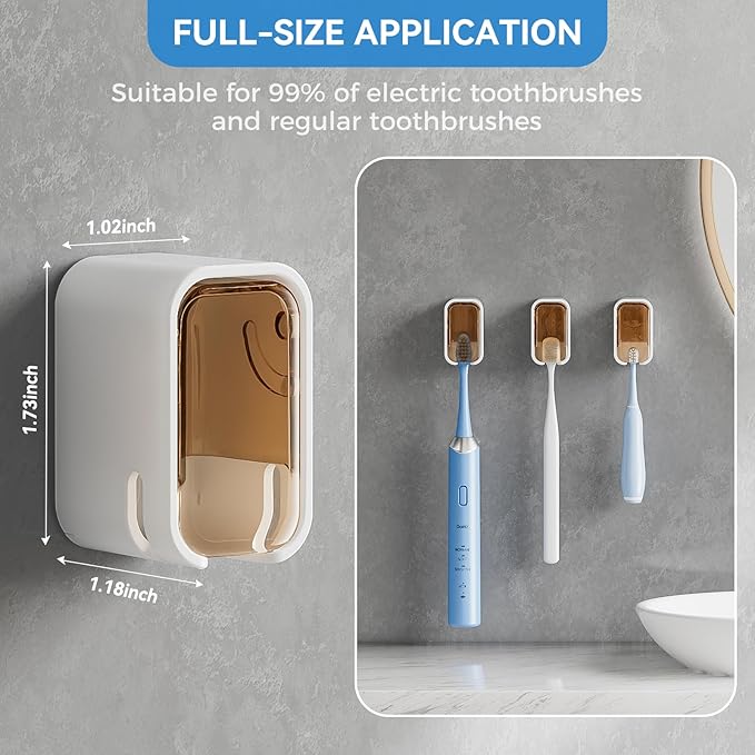 Toothbrush Holders for Bathroom【Innovation Single Slot Design】 2PCS Toothbrush