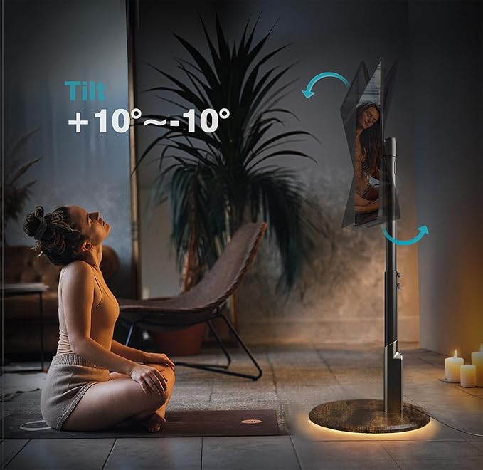 Mobile TV Stand with Power Outlet, Rolling TV Cart