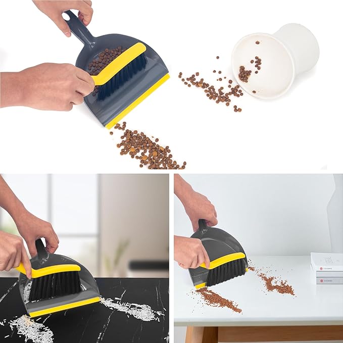 Dustpan and Broom Set Small – Mini Handheld Dustpan and Brush Combo