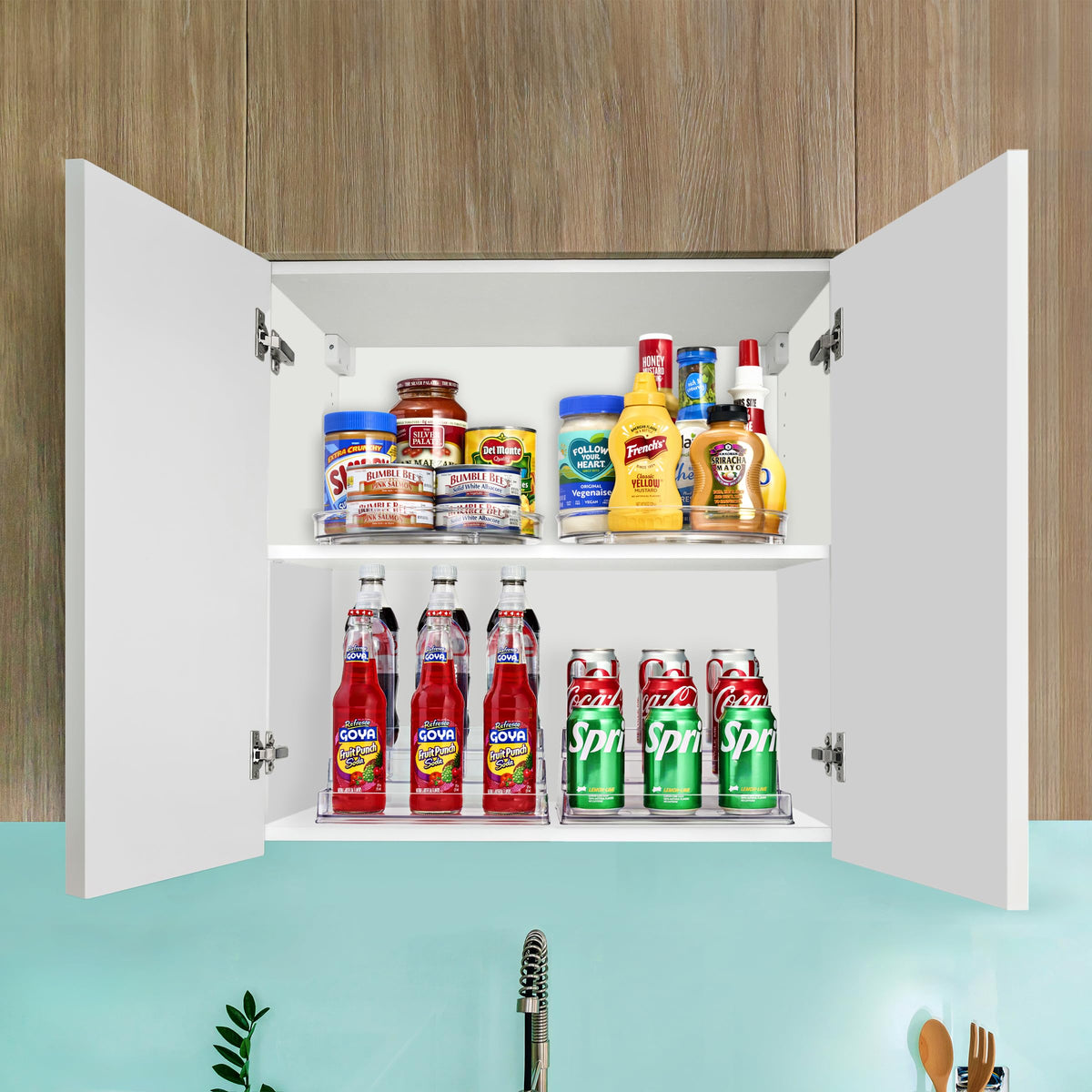 Sorbus Premium 3-Tier Spice Rack Organizer - Acrylic Spice Organization for Cabinet, Multipurpose Shelf - Durable Spice Organizer for Kitchen, Pantry, Room, Office & Countertop - 2 Pack