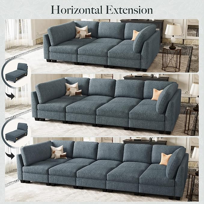 Belffin 111" Cloud Sectional Sleeper Sofa