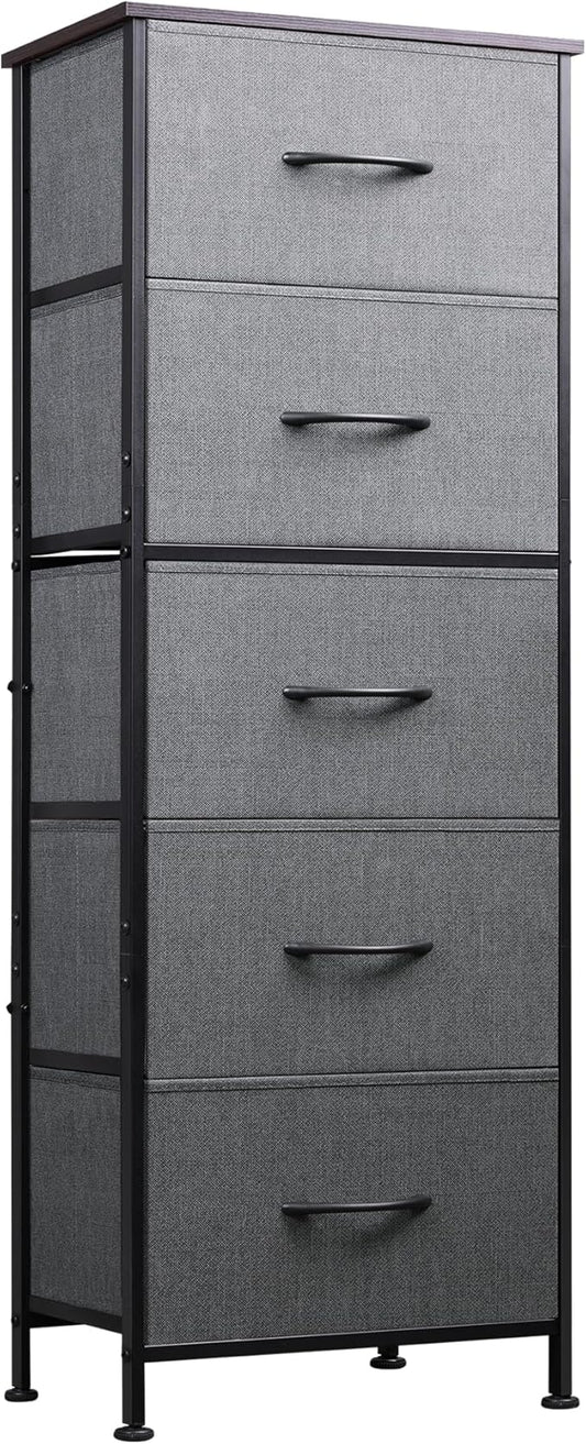 WLIVE Fabric Dresser, 5-Drawer Tall Dressers