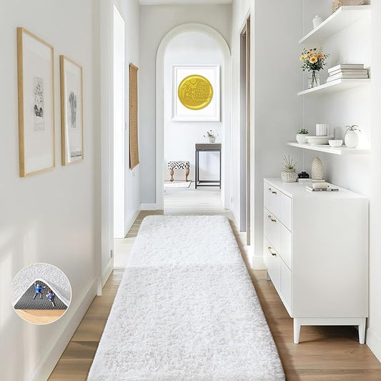 Ophanie Runner Rug for Hallway, 2x6 Washable Non-Slip Fluffy Soft Bedside Rugs