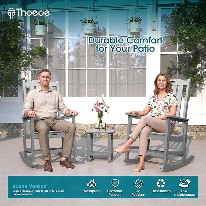 THOEOE Oversized Rocking Chair, Outdoor Rocking Chair