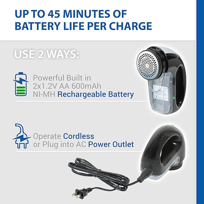 Fabric Shaver with Rechargeable Battery | Bonus Replacement Blade Included |