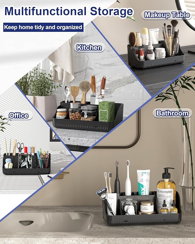Bathroom Counter Organizer and Storage, 7 Slots Detachable Toothbrush Holders