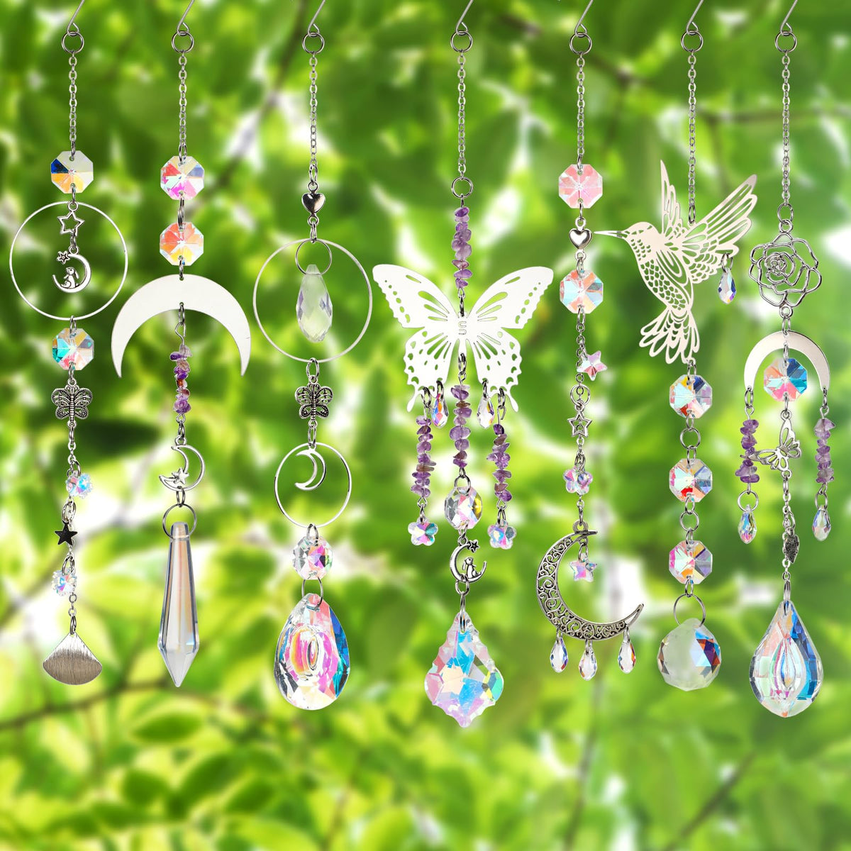 HYBEADS DIY Suncatchers, 400pcs Sun Catchers Making Supplies Kit Art and Crafts for Adults Hanging Prism Sun Catcher with Crystals Rainbow Maker for Indoor Window Home Wedding Garden Christmas Decor