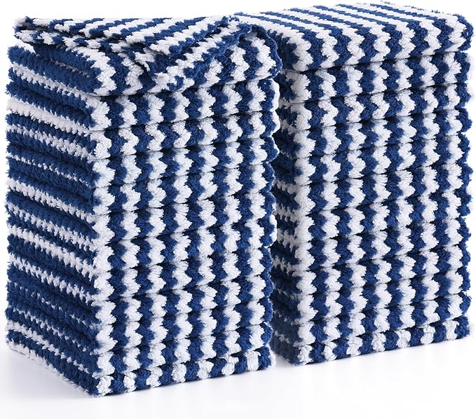 Homaxy 24 Pack Kitchen Dish Cloths, Ultra Soft and Absorbent Dish Towels