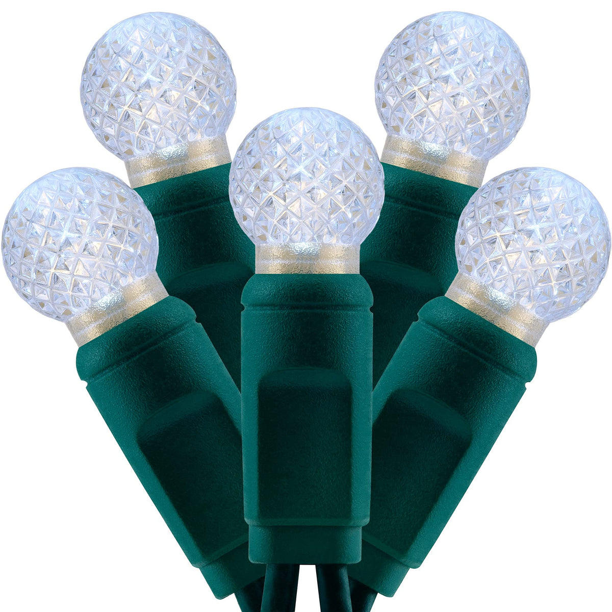 YULETIME Cool White One-Piece G12 Raspberry Christmas Lights 140 Count 48 Feet, 2 Sets 70 LED 24 ft High Waterproof UL Certified String Light (Cool White)