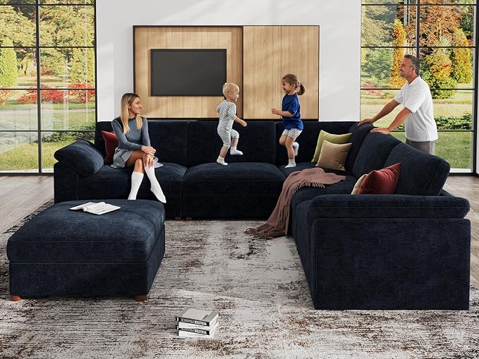 EASE MOOSE Oversized L Shape Sectional Couch, Extra Large Deep seat Sectional